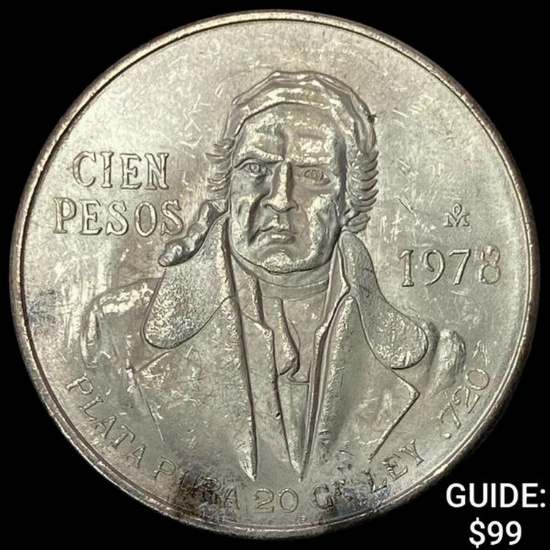 1978Mo Mexico .64oz Silver 100 Pesos UNCIRCULATED