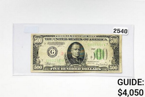 1934 $500 Federal Reserve Note-Bank of Chicago