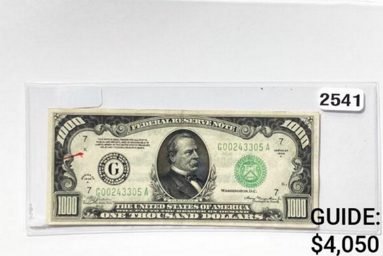 1934A $1000 Federal Reserve Note-Bank of Chicago