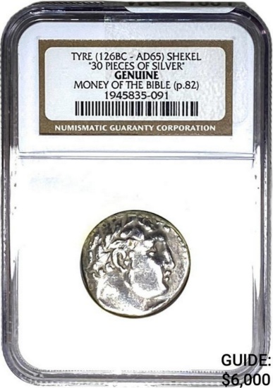 Tyre [126BC-AD65] Shekel 30Pieces of Silver NGC GENUINE