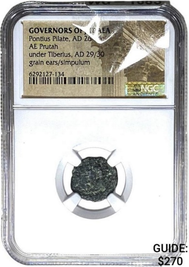Judaea Pontius Pilate, AD 26-36 AE Prutah NGC