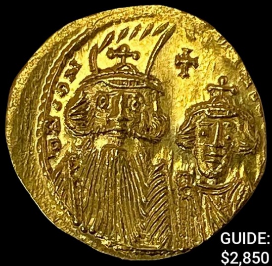 Byzantine Constans II, 641-68 AD Gold Solidus UNCIRCULATED