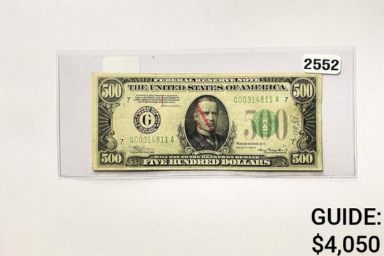 1934A $500 Federal Reserve Note-Bank of Chicago