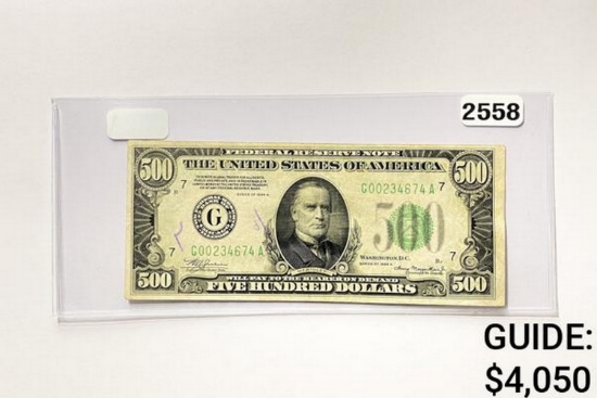 1934A $500 Federal Reserve Note-Bank of Chicago