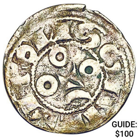 1170-1245 France Crusades Silver Denier NEARLY UNCIRCULATED