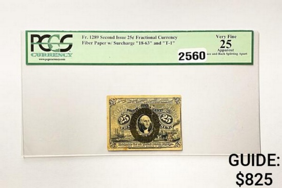 1863 25c Second Issue Fractional Currency