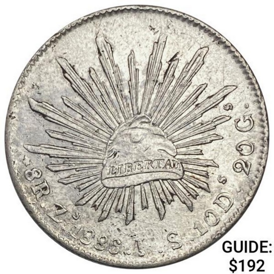 1886Zs JS Mexico Silver 8 Reales CLOSELY UNCIRCULATED