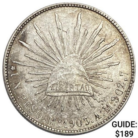 1903Mo AM Mexico Silver Peso CHOICE AU