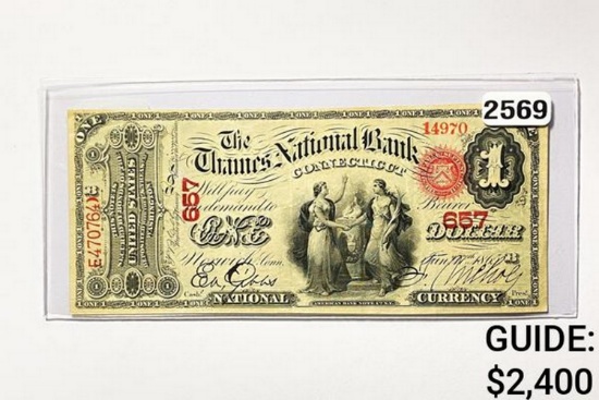 1865 $1 National Bank Note-Connecticut