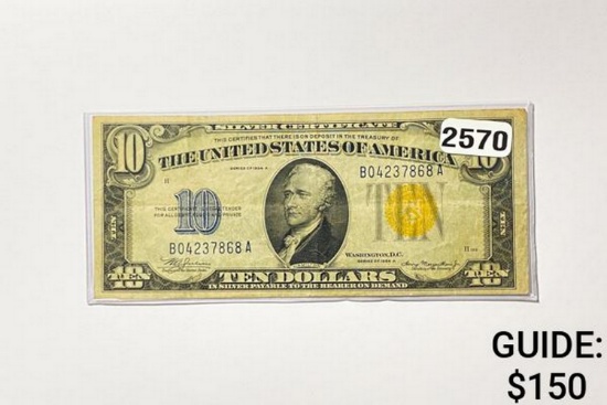 1934A $10 United States SIlver Certificate