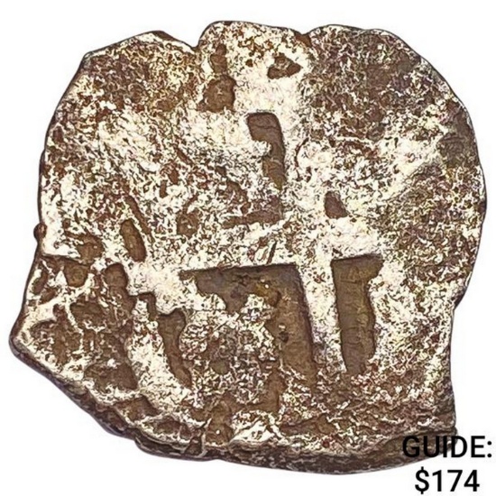 1500-1600's Spanish Empire Silver 1 Reales Cob NEARLY UNCIRCULATED