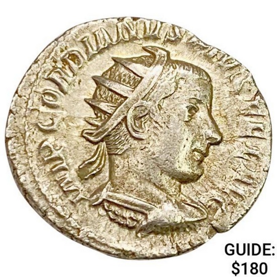 238-244 Roman SIlver Dbl Denarius Gordian III CHOICE AU