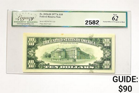 1977A $10 Fed. Reserve Note-Bank of NY LCG 62 New