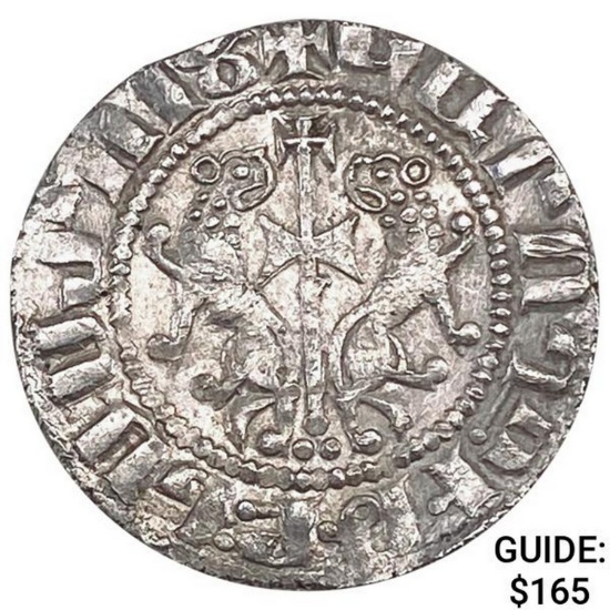1198-1219 Crusades Armenia Silver Tram Levon I CLOSELY UNCIRCULATED