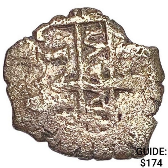 1500-1600's Spanish Empire Silver 1 Reales Cob NEARLY UNCIRCULATED