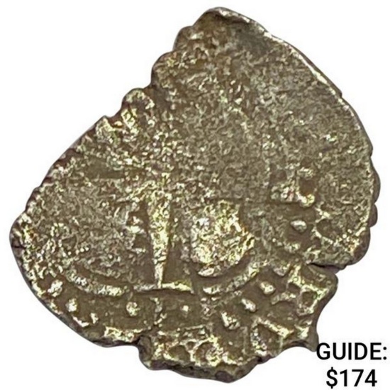1500-1600's Spanish Empire Silver 1 Reales Cob NEARLY UNCIRCULATED