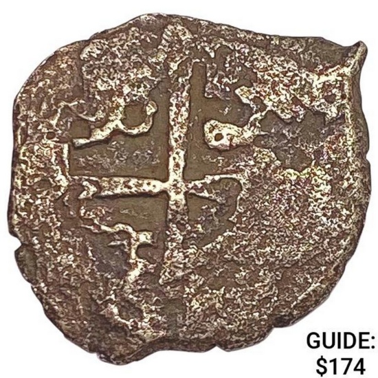 1500-1600's Spanish Empire Silver 1 Reales Cob NEARLY UNCIRCULATED