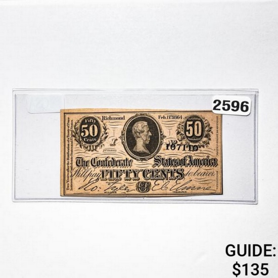 1864 50C C.S.A. Fractional Currency