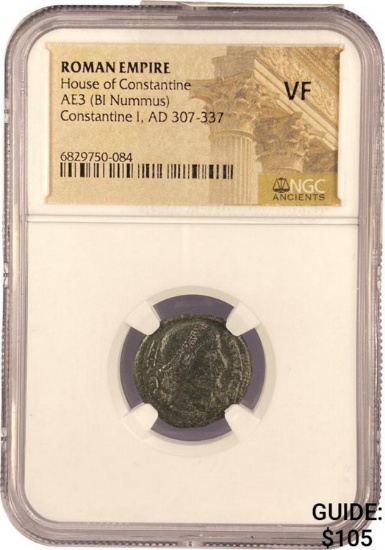 Roman Constantine I, AD 307-337 AE3 BI Nummus