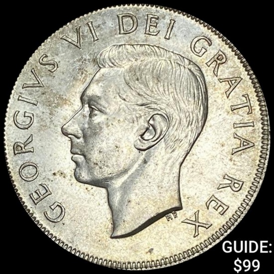 1950 Canada George VI Silver Dollar CHOICE AU