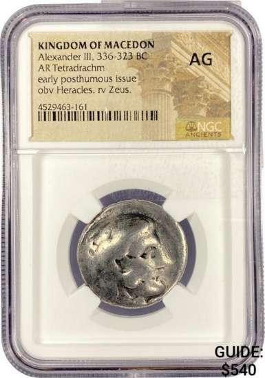 Macedon Alexander III,336-323 SIlver Tetradrachm NGC