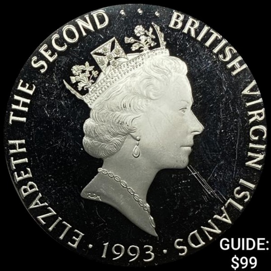 1993 Bvl Silver $25 Stoats CHOICE PROOF