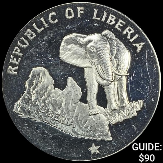 1973 Liberia Silver 5 Dollar UNCIRCULATED