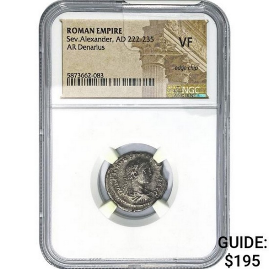Roman Sev. Alexander, AD 222-235 Silver Denarius NGC VF