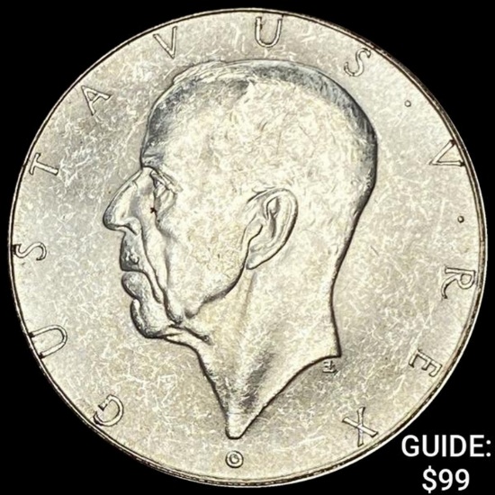 1938 Sweden Silver 2 Kroner UNCIRCULATED