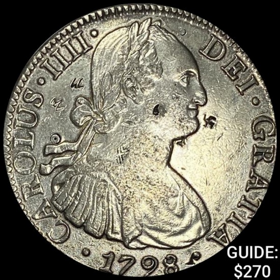 1798Mo FM Mexico Carlos IIII Silver 8 Reales NEARLY UNCIRCULATED