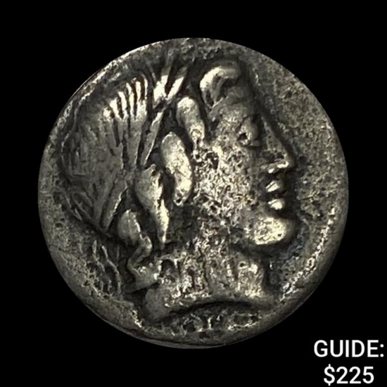 Roman 86 BC Silver Jupiter Quadriga Denarius NEARLY UNCIRCULATED