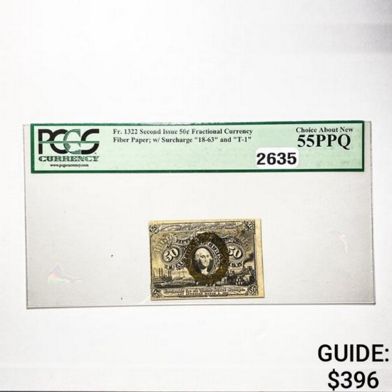 1863 50C 2nd Issue Fractional Currency PCGS 55 PPQ
