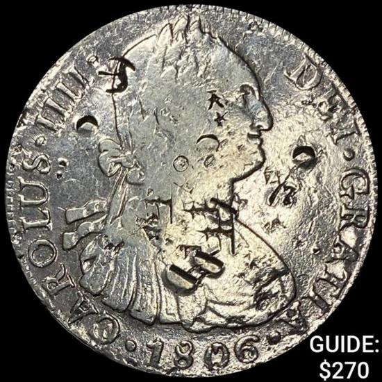 1806 LIMA Peru Carlos IIII Silver 8 Reales NEARLY UNCIRCULATED