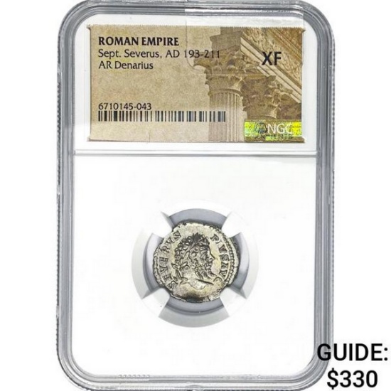Roman Sept. Severus, AD 193-211 Silver Denarius NGC XF