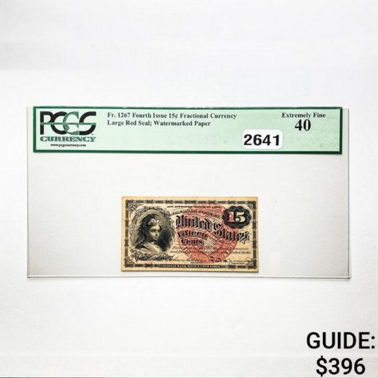1863 15C 4th Issue Fractional Currency PCGS 40 EF