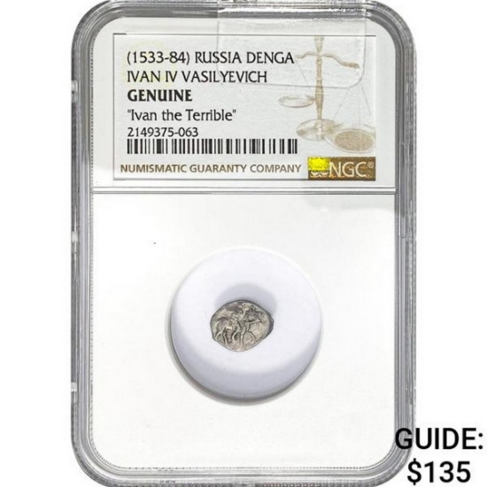 [1533-84] Russia Denga Ivan IV NGC GENUINE