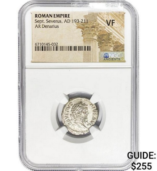 Roman Sept. Severus, AD 193-211 Silver Denarius NGC VF