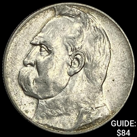 1934 Poland Silver 5 Zlotych NEARLY UNCIRCULATED