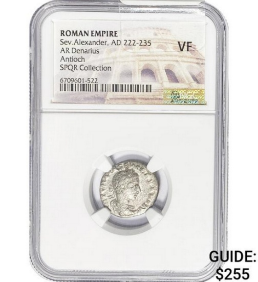 Roman Sev. Alexander, AD 222-235 Silver Denarius NGC VF