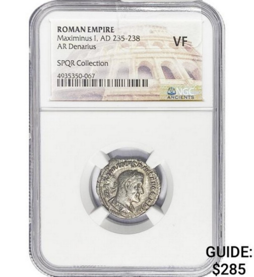 Roman Maximinus I, AD 235-238 Silver Denarius NGC VF