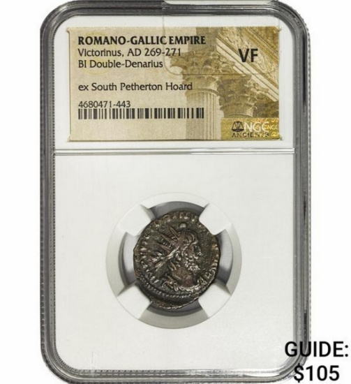 Romano-Gallic AD 269-271 BI Double Denarius NGC VF