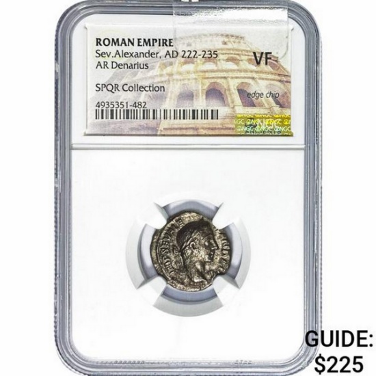Roman Sev. Alexander, AD 222-235 Silver Denarius NGC VF