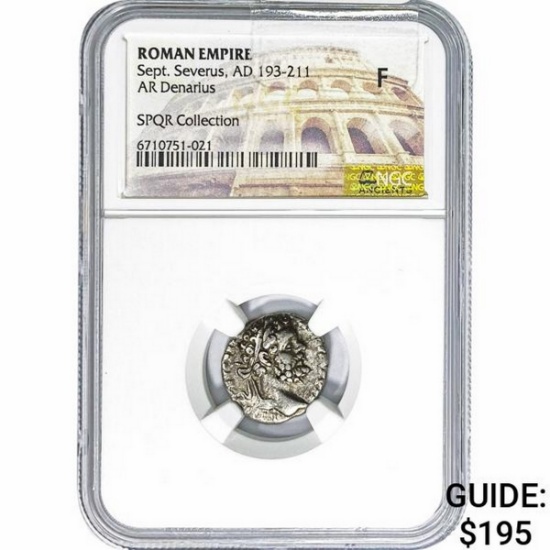 Roman Sept. Severus, AD 193-211 Silver Denarius NGC F