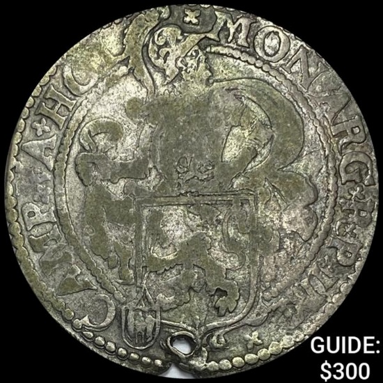 1500s-1600s Netherlands Silver Lion Dollar NEARLY UNCIRCULATED