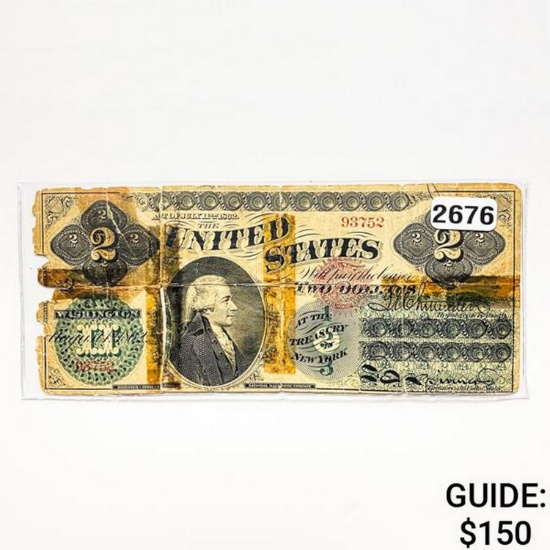 1862 $2 United States Legal Tender