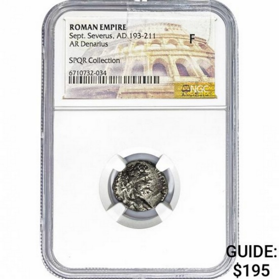 Roman Sept. Severus, AD 193-211 Silver Denarius NGC F