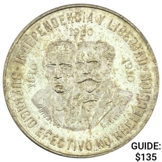 1960 Mexico Silver 10 Pesos UNCIRCULATED
