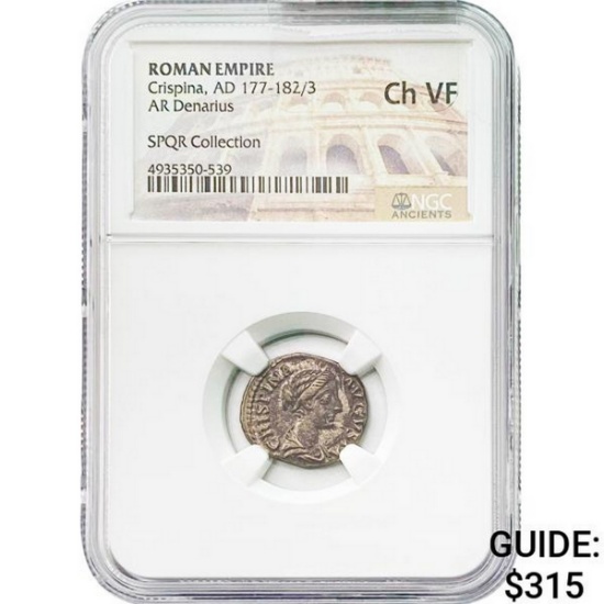 Roman Crispina, AD177-182/3 Silver Denarius NGC Ch VF