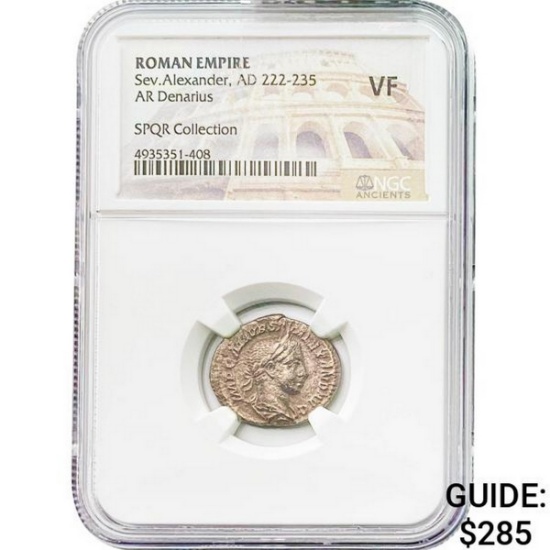 Roman Sev. Alexander, AD 222-235 Silver Denarius NGC VF