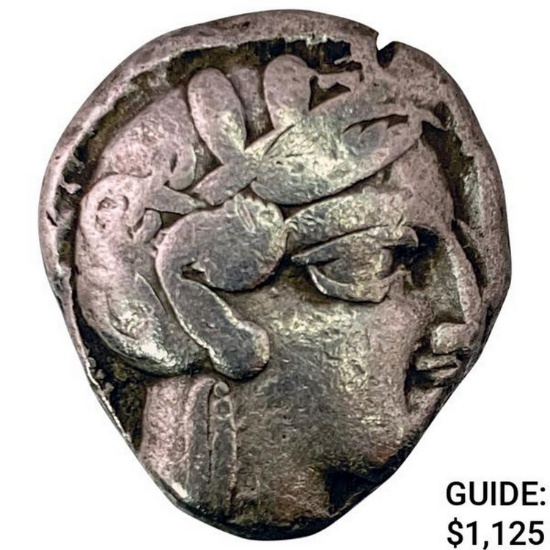 Attica, Athens 393-294 BC Silver Owl Tetradrachm NEARLY UNCIRCULATED